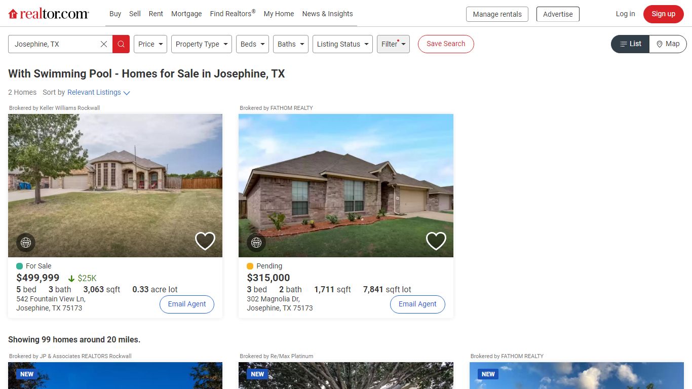With Swimming Pool - Homes for Sale in Josephine, TX